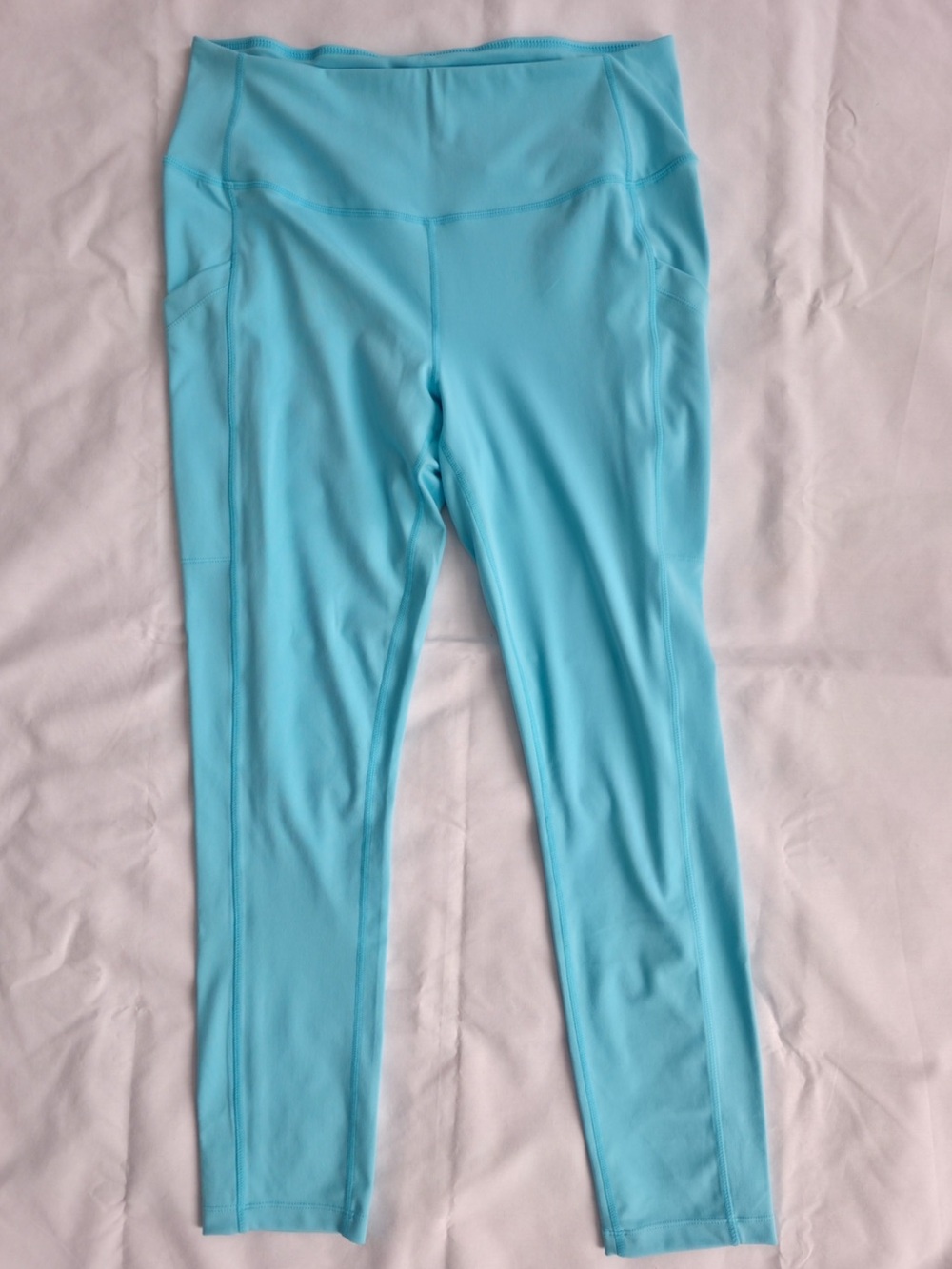 32 Degrees Aqua Blue Women's Performance Leggings large yoga pants stretchy